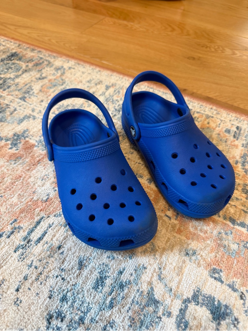 CROCS Kids Blue Classic Clogs with Heel Strap